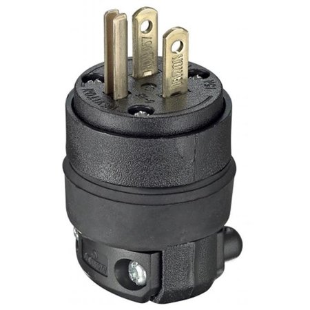 Leviton Leviton 15 Amp BlackCommercial Grade Heavy Duty Straight Blade Rubber Plug 000-5 000-515PR